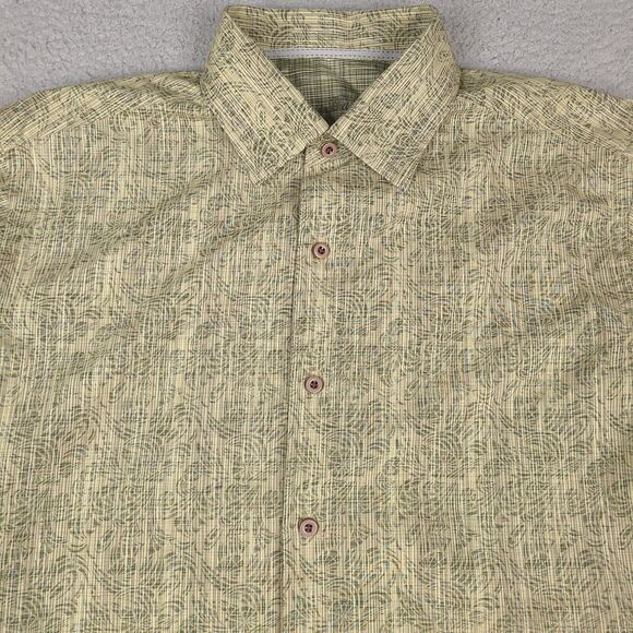 Tommy Bahama Shirt Mens Medium Green Striped Floral Long Sleeve Button Down‎ - Picture 2 of 16